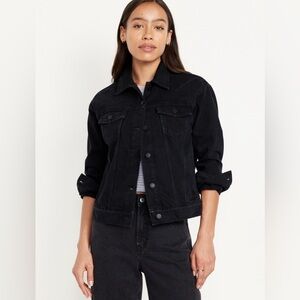 Old Navy Women Black Denim Jacket